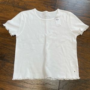 Women’s American Eagle Cropped Ruffle Tee